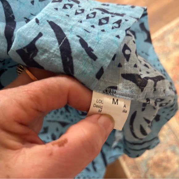 Lola Australia Blue Patterned Women's Cotton Dress Medium - Picture 4 of 8